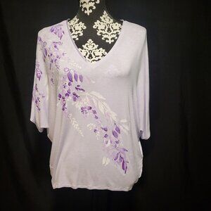 WHBM Everyday Dolman Sleeve Top Lavender Size M